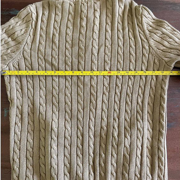 Ralph Lauren Tan Cable Knit Cardigan - Picture 7 of 8